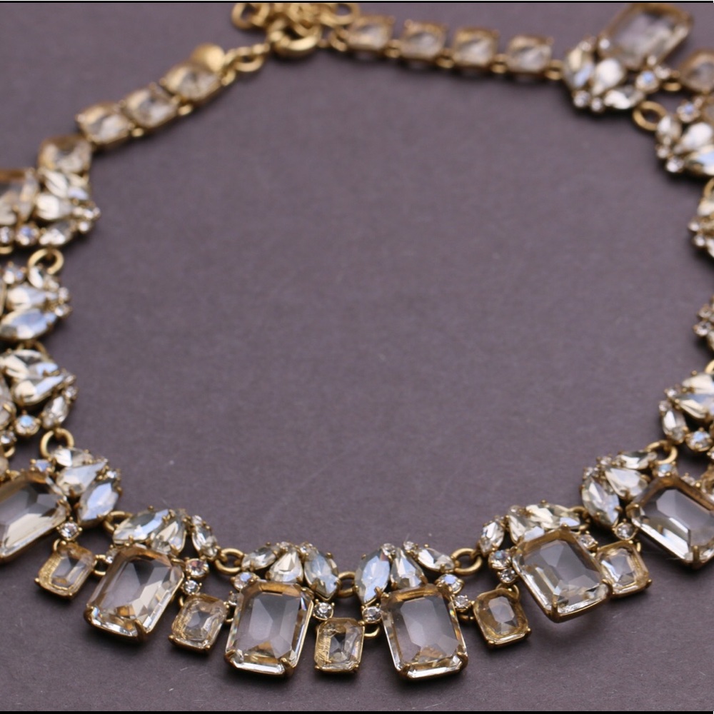 J.Crew Cluster Drop Crystal Statement Necklace - image 2